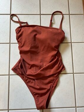 Shade & Shore One-Piece Swimsuit in Rusty Orange